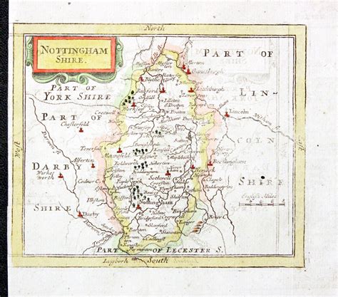 Antique Maps Of Nottinghamshire England Richard Nicholson