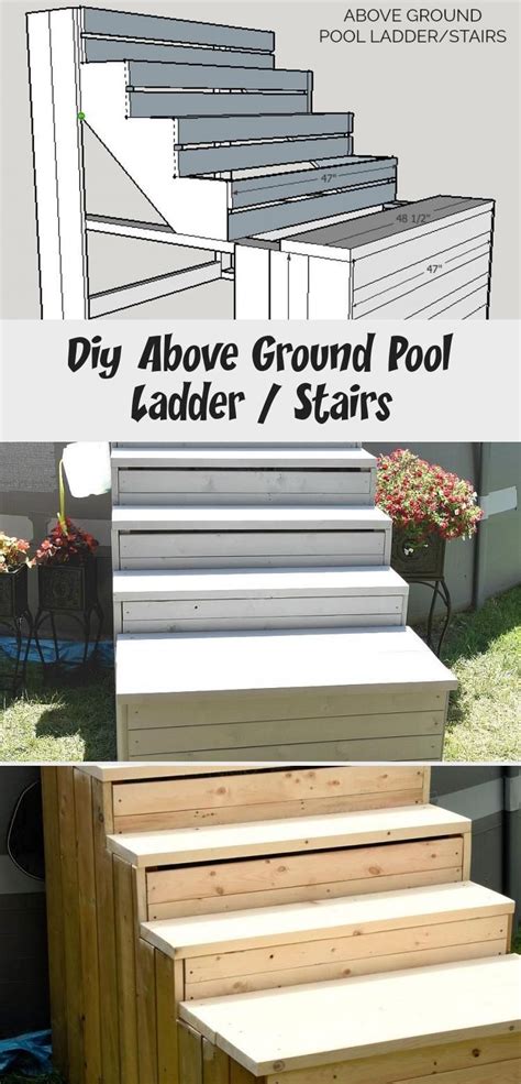 Diy Above Ground Pool Ladder / Stairs - Decor | Pool ladder, In ground pools, Above ground pool