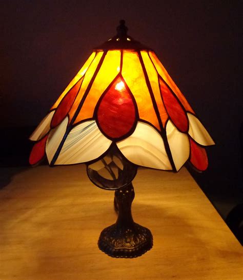 Hand Made Edwardian Style Stained Glass Lamp By Krysia Designs