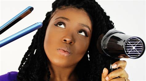 Use the lowest heat setting. Flat Iron and Blow Out on Natural Hair | How To Without ...