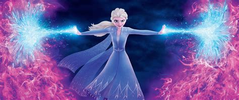 Download Frozen Elsa Powers Pink Flames Wallpaper