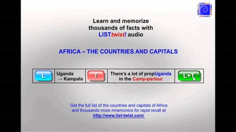 Memorize The Countries And Capitals Of Africa Youtube