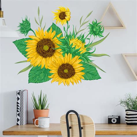 Buy Sunflower Diy Wall Sticker Removable Vinyl Quote Decal Mural Home