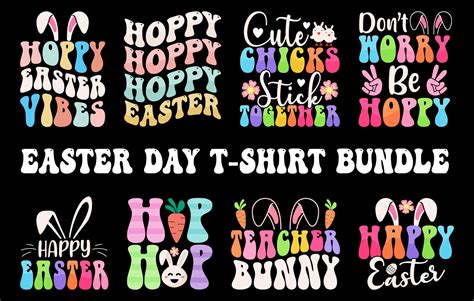 Easter T Shirt Design Bundle Bunny Easter T Shirt Set Happy Easter