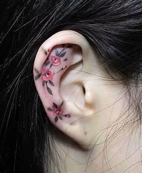 Helix Ear Tattoo Ideas Ear Lobe Tattoo Tiny Flower Tattoos Tattoos My Xxx Hot Girl
