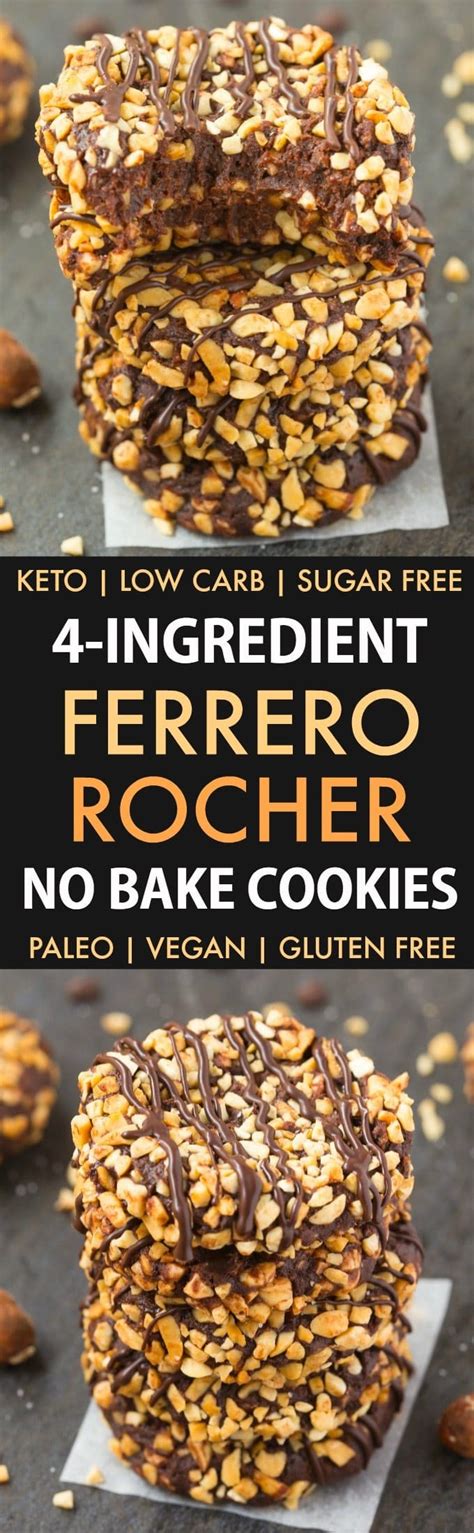 Healthy keto dessert recipes that can also be dairy free, gluten free, egg free, low carb, sugar free, paleo, no bake, and vegan! No Bake Paleo Vegan Chocolate Hazelnut Cookies (Keto, Sugar Free, Low Carb)