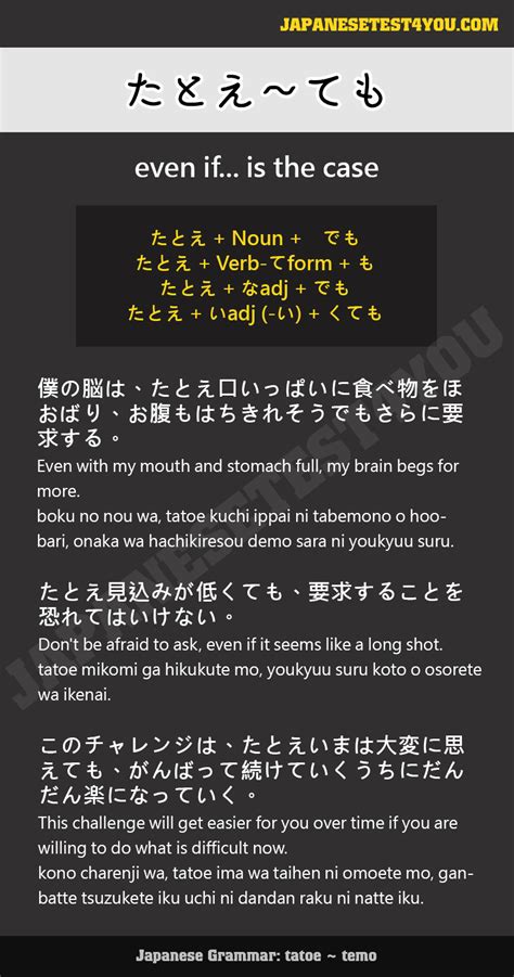 Learn Jlpt N Grammar Tatoe Temo Japanesetest You