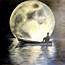 Full Moon And Man On The Sea Painting By Mauricio  Artmajeur