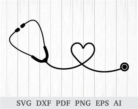 Stethoscope Heart Svg Nurse Heart Stethoscope Svg Nurse Svg Etsy