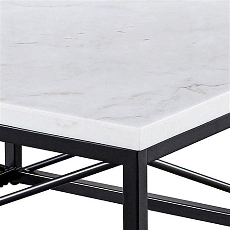 Steve Silver Skyler White Marble Top Square Cocktail Table Sk200c The Home Depot
