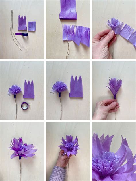 Step By Step Mit Druckvorlage Wir Lernen Papierblumen Basteln