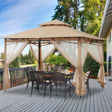 Abccanopy 11x11 Patio Gazebo With Mosquito Netting And Double Soft