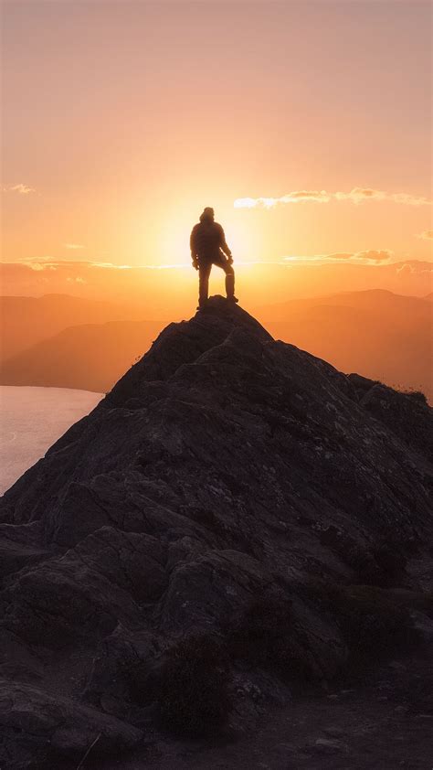 Best mountains wallpaper, desktop background for any computer, laptop, tablet and phone. Download wallpaper 938x1668 mountain, silhouette, man, peak, conquest, victory, freedom iphone 8 ...