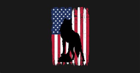 Howling Wolf Animal Silhouette American Flag Usa Patriotic Howling