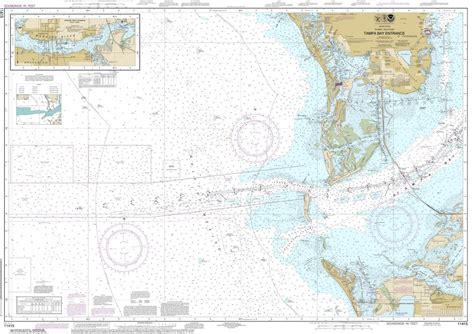 Tampa Bay Entrance Map Nautical Chart Florida Harbors Etsy Nautical Chart Navigation