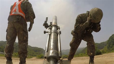 Rok Army 60mm 81mm 107mm Mortars Live Fire Training Youtube