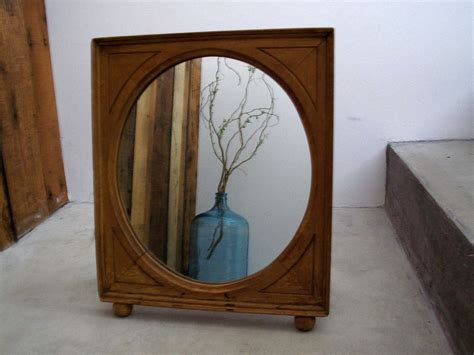 RESERVED Framed Mirror Vintage Round Vanity Mirror with | Etsy | Mirror frames, Mirror, Wood mirror