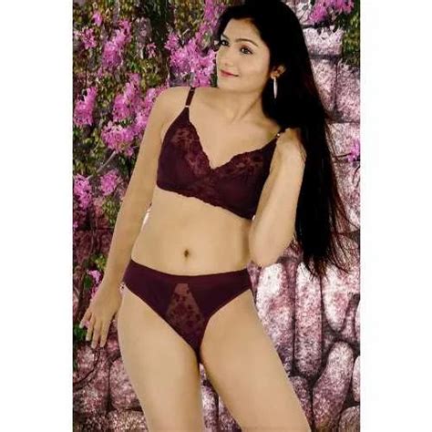 Wine Hosiery And Net Bra Panty Set At Rs 110set Bra And Brief Sets In Mumbai Id 4323418573