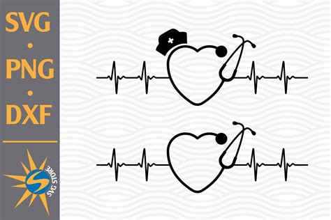 Heart Stethoscope Heartbeat Illustration Par Svgstoreshop · Creative