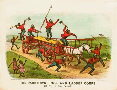 The Darktown Hook And Ladder Corps Going To The Front Drawn By King
