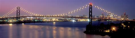 Ambassador Bridge At Dusk Detroit Photograph By Panoramic Images Pixels