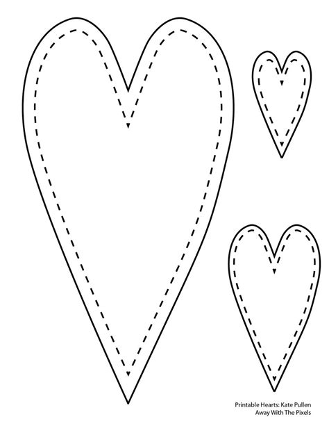 5 Printable Heart Templates For Rubber Stamping
