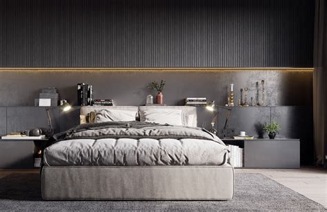 Black Modern Bedroom On Behance Black Modern Bedroom Modern Bedroom