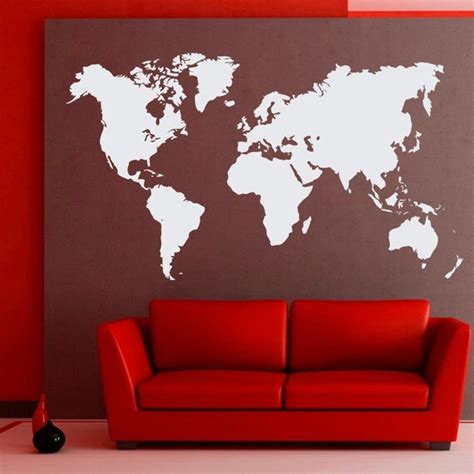 World Map Wall Decals Geographic Vinyl Stickers By Fabwalldecals