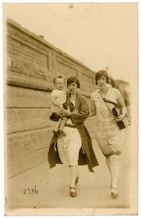 1920s Walking Photograph Two Women Child Margate Vintage First Color