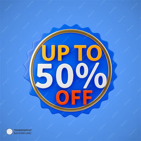 Free Psd Up To 50 Percent Off Discount Banner 3d Render