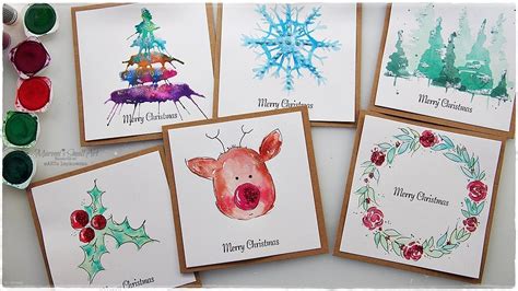 6 New Watercolor Christmas Card Ideas For Beginners ♡ Maremis Small Art