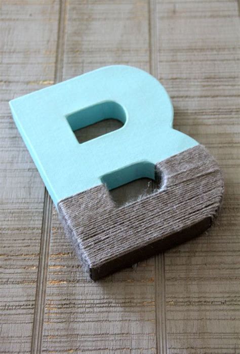 Grey Yarn Dipped Letters, Paper Mache Letters, Boy Nursery ...