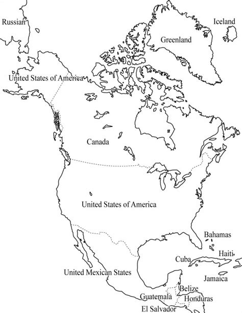 Mapas de América del Norte para colorear y descargar Colorear imágenes