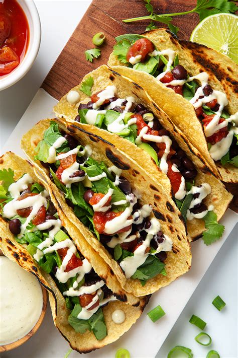 And while most people would be turned off after multiple dismal 8 ounces sour cream 1 clove garlic, minced 2 tablespoons red onion, finely. Black Bean Breakfast Tacos with Creamy Garlic Sauce (Vegan ...