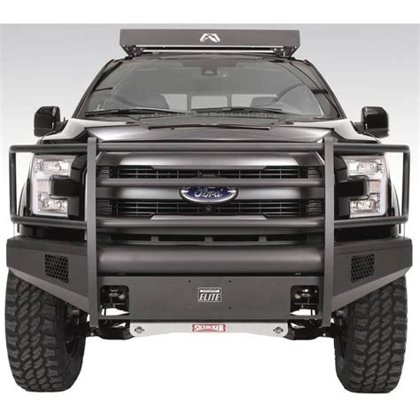 Fab Fours Ff15 R3250 1 Black Steel Elite Smooth Front Bumper With Full