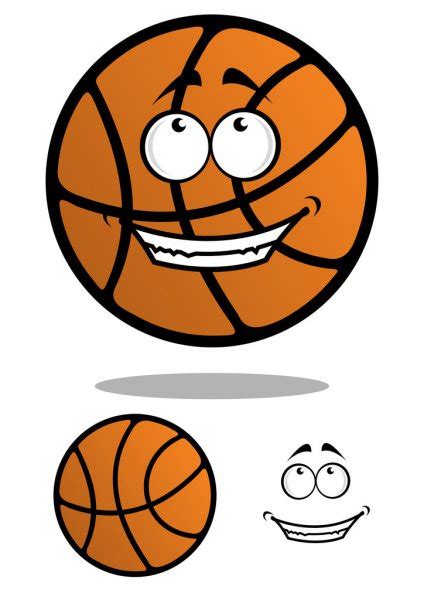 Cartooned Basketball Ball With Smiling Face Stock Vector Image By