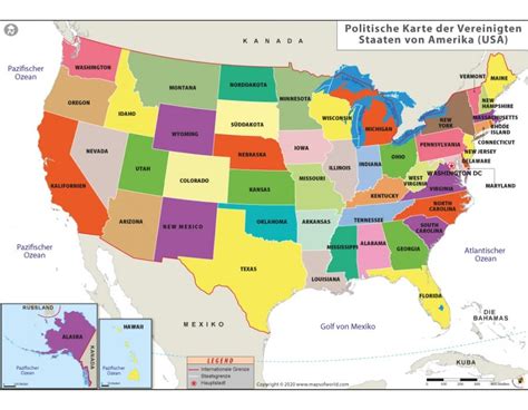Buy Politische Landkarte Der Usa Political Map Of The United States