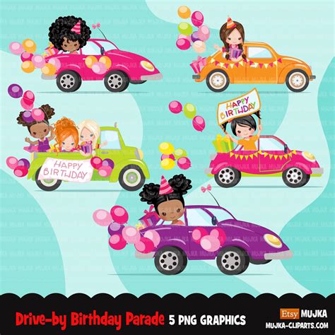 Drive By Birthday Party Parade Clipart Girls Quarantine Birthday Part