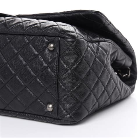 Chanel Calfskin Quilted Xxl Travel Flap Bag Black 465785