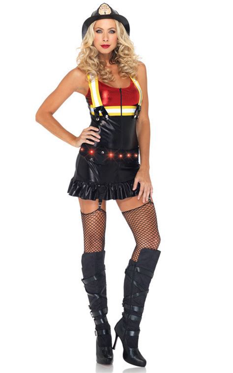 Adult Womens Sexy Hot Spot Fireman Firewoman Uniform Costume Crazy