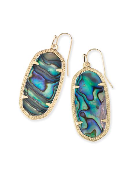 Kendra Scott Elle Gold Drop Earrings In Abalone Shell 4217702404
