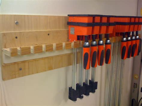 I wanted quick access to all of my clamps (a lot of them) and stuff like glue, screwdrivers, pliers, etc. Wood Clamp Rack Plans - Easy DIY Woodworking Projects Step by Step How To build. : Wood Work