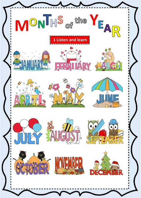How To Teach Months Of The Year To Kindergarten Eugene Glovers