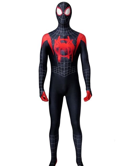 Into The Spider Verse Spider Man Miles Morales Costume Marvel Cosplay