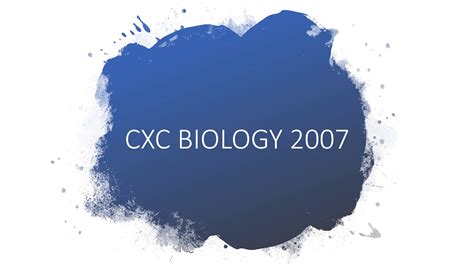 Cxc Biology 2007paper 1 Youtube
