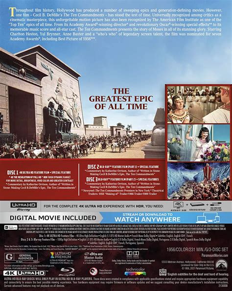 The Ten Commandments 1956 Releasing To 4k Blu Ray Wdolby Vision Hd