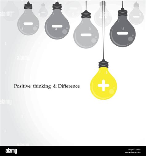 Creative Light Bulb Symbol With Positive Thinking And Difference