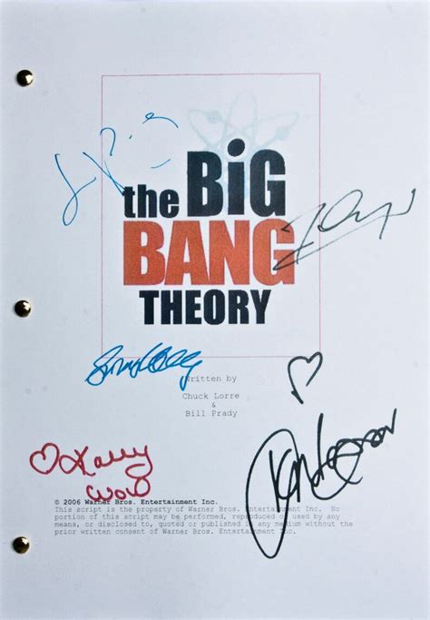 The Big Bang Theory Tv Script Screenplay With Signatures Etsy
