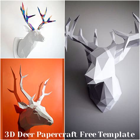 3d Deer Papercraft Free Template Free Download