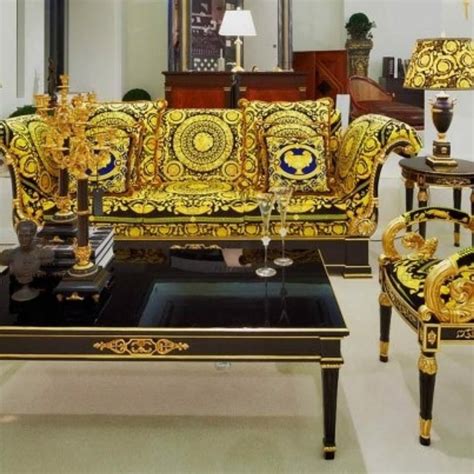 Tradesy Black And Yellow Versace Furniture Versace Home Sofa Design